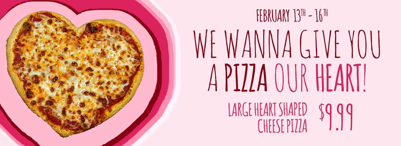 Large Heart Shaped Cheese Pizza
