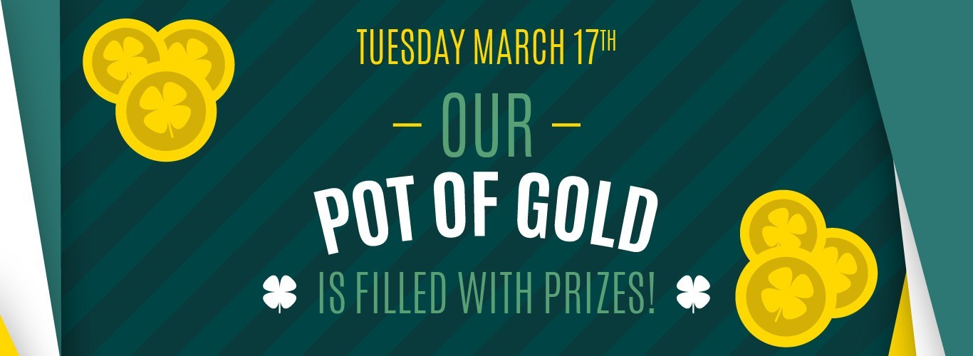 Visit Bonkers on St Patrick's Day and pull a prize from our pot of gold
